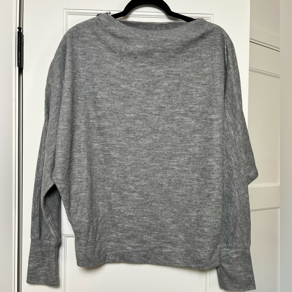 We the Free Gray Boat Neck Zipper Long Sleeve Sweater (Medium) - Picture 6 of 7